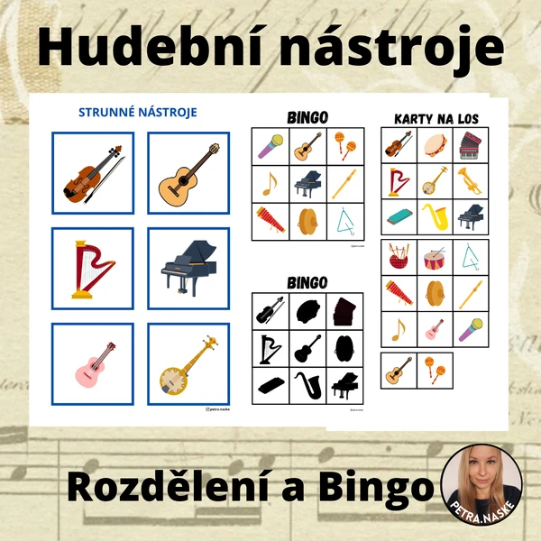 Hudební nástroje - rozdělení a bingo