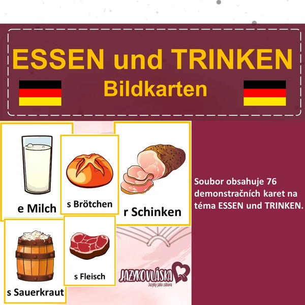 Essen und Trinken Bildkarten
