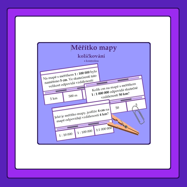 Měřítko mapy - kolíčkování 