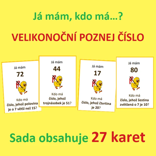 Já mám, kdo má…? – VELIKONOČNÍ POZNEJ ČÍSLO