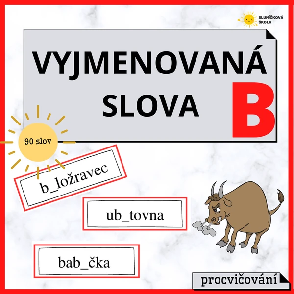 Vyjmenovaná slova po B - procvičování