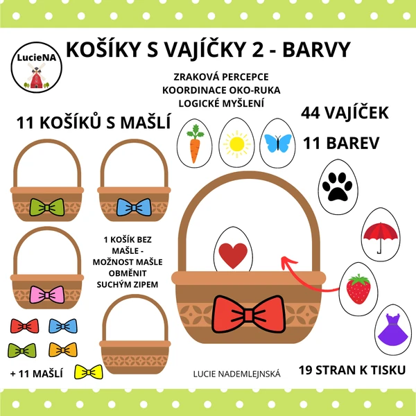 Košíky s vajíčky 2 - barvy