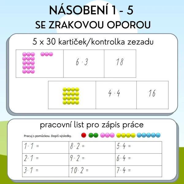Násobení 1-5 se zrakovou oporou