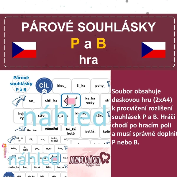 Párové souhlásky P a B