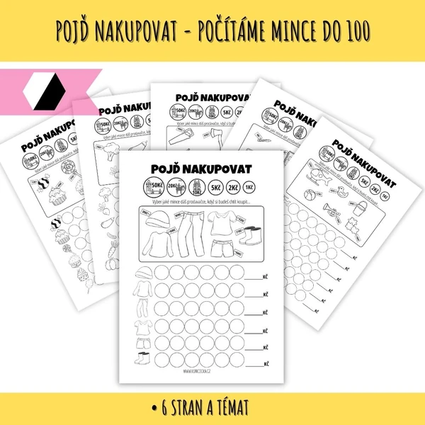 Pojď nakupovat - počítáme mince do 100 a finanční gramotnost