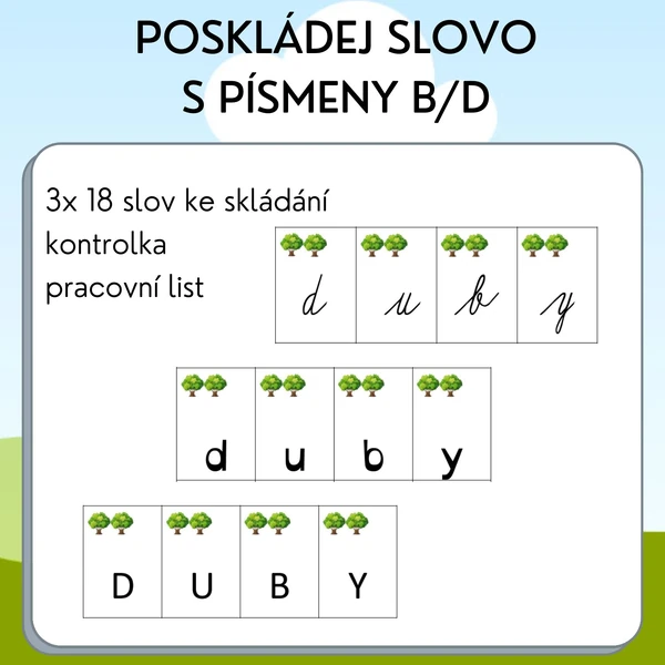 Poskládej slovo s písmeny B/D
