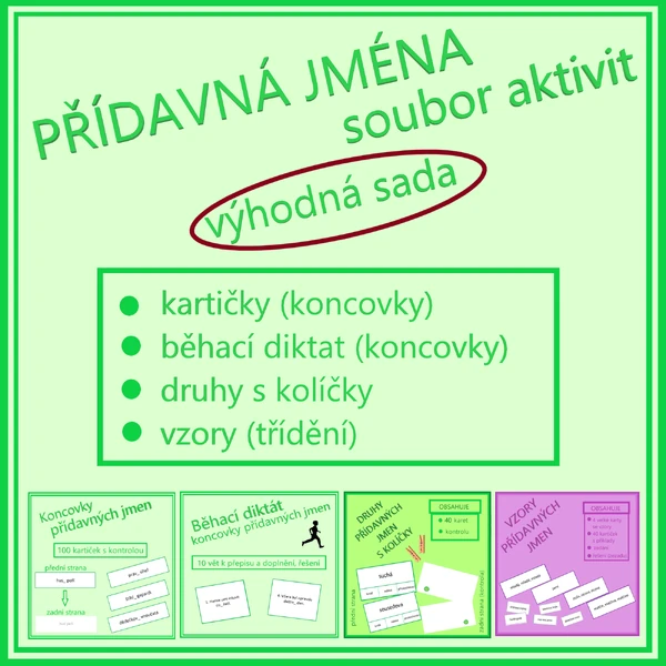 Přídavná jména - soubor aktivit