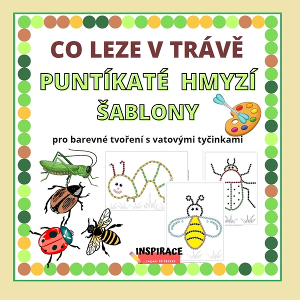 TEČKOVANÉ OBRÁZKY - Puntíkaté HMYZÍ šablony 🐜