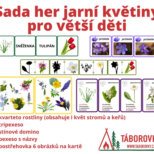 Sada her jarní květiny pro větší děti