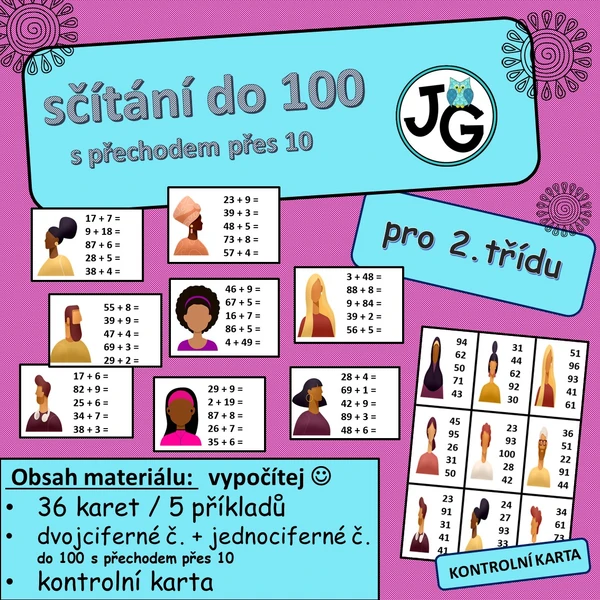 Sčítáme do 100 s přechodem přes 10
