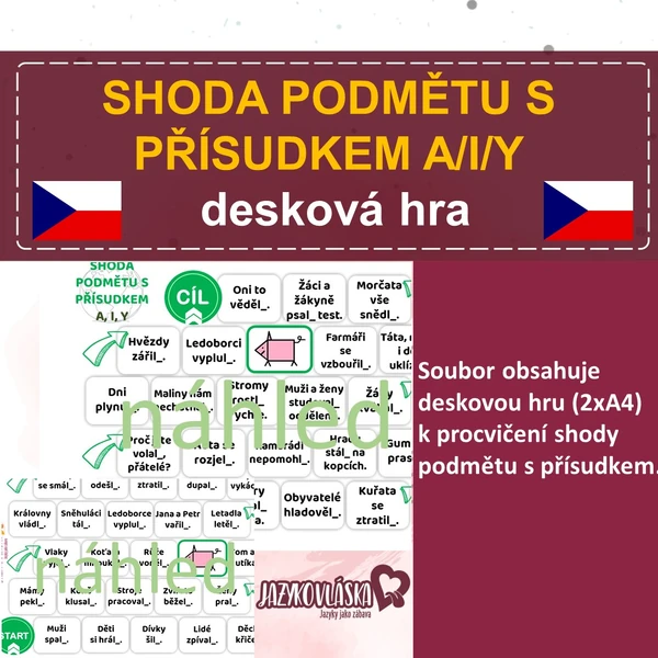 Shoda podmětu s přísudkem desková hra