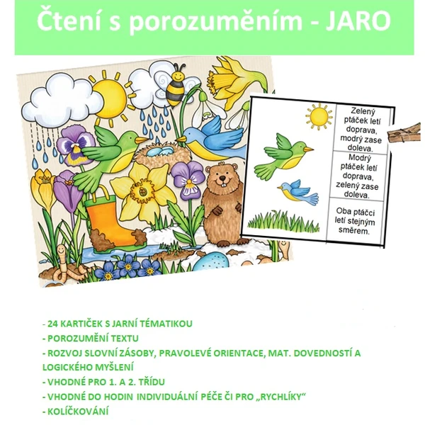 Čtení s porozuměním - JARO - kolíčkování