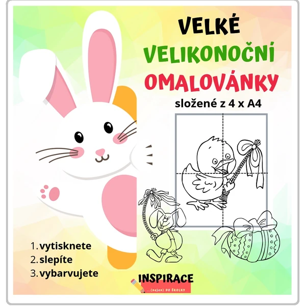 VELKÉ omalovánky VELIKONOCE (4xA4)