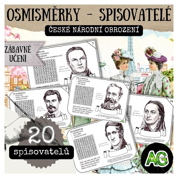 ČESKÉ NÁRODNÍ OBROZENÍ - 20 OSOBNOSTÍ v osmisměrkách (1.díl)