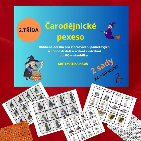 ČARODĚJNICKÁ PEXESA S PROCVIČOVÁNÍM MATEMATIKY PRO DRUHÁKY