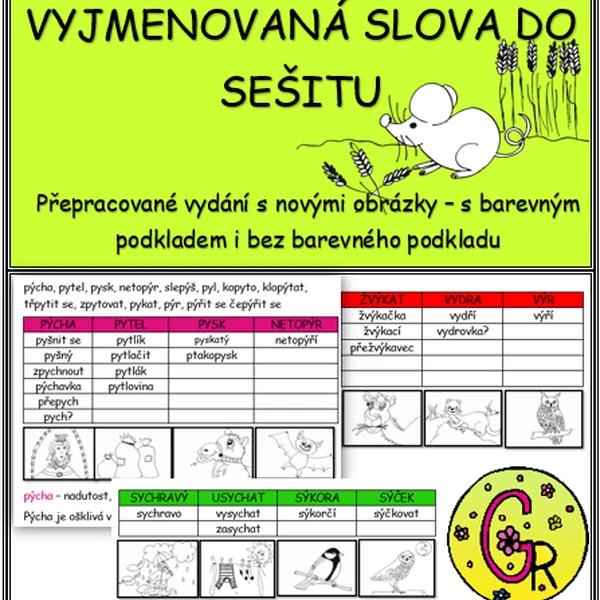 Vyjmenovaná slova do sešitu