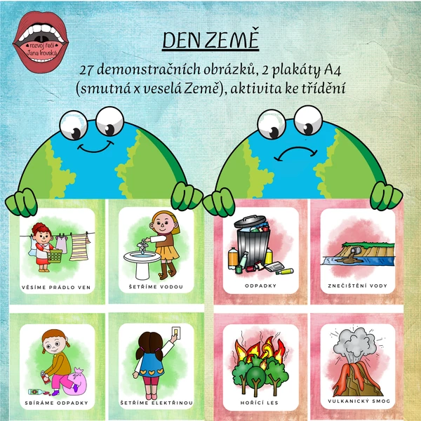 DEN ZEMĚ: demonstrační obrázky+aktivita ke třídění 