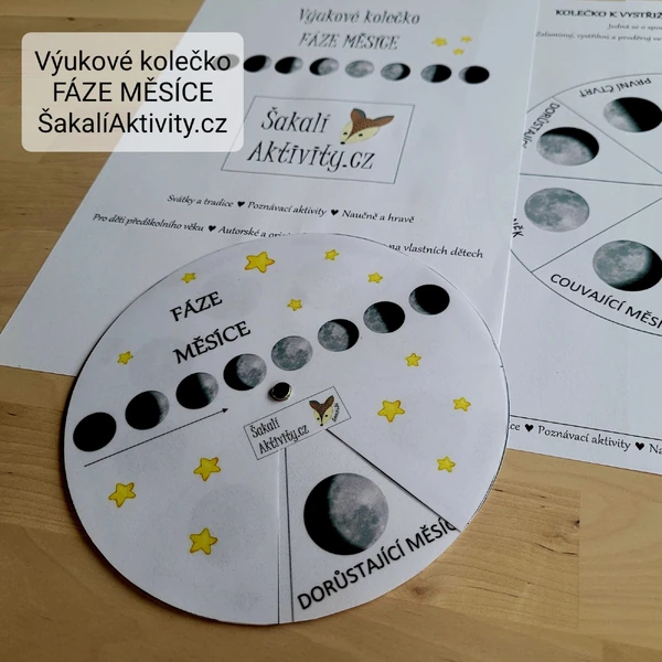 Sada aktivit - FÁZE MĚSÍCE - VÝUKOVÉ KOLEČKO