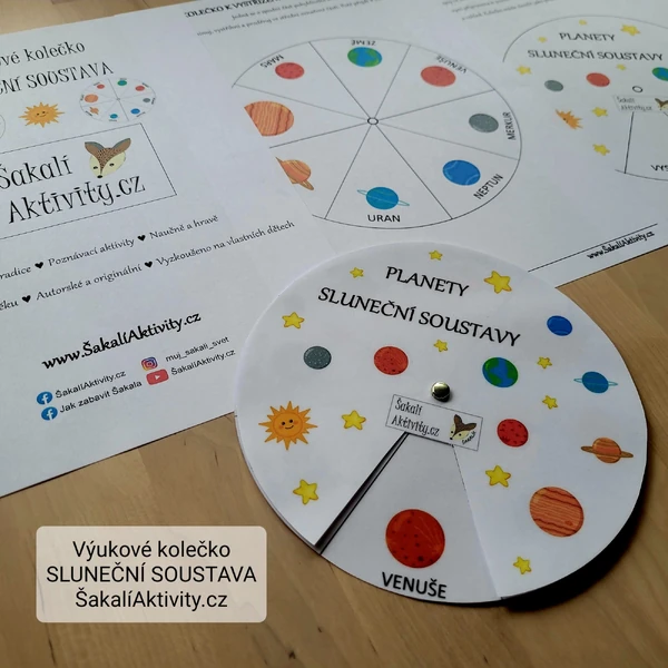 Sada aktivit - SLUNEČNÍ SOUSTAVA - VÝUKOVÉ KOLEČKO