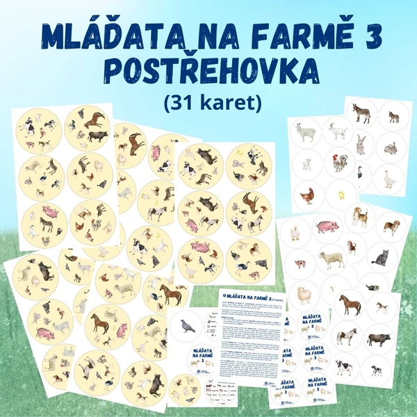 Mláďata na farmě 3 - postřehovka (31 karet)