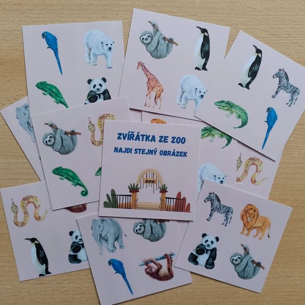 NAJDI STEJNÝ OBRÁZEK - ZVÍŘÁTKA ZE ZOO
