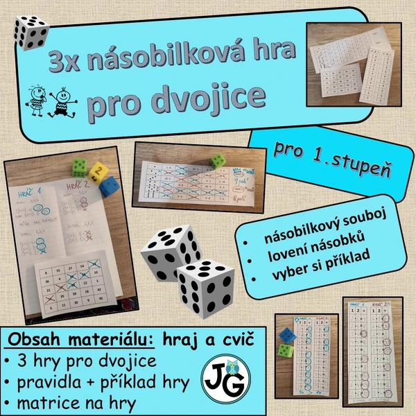 3x násobilková hra pro dvojice