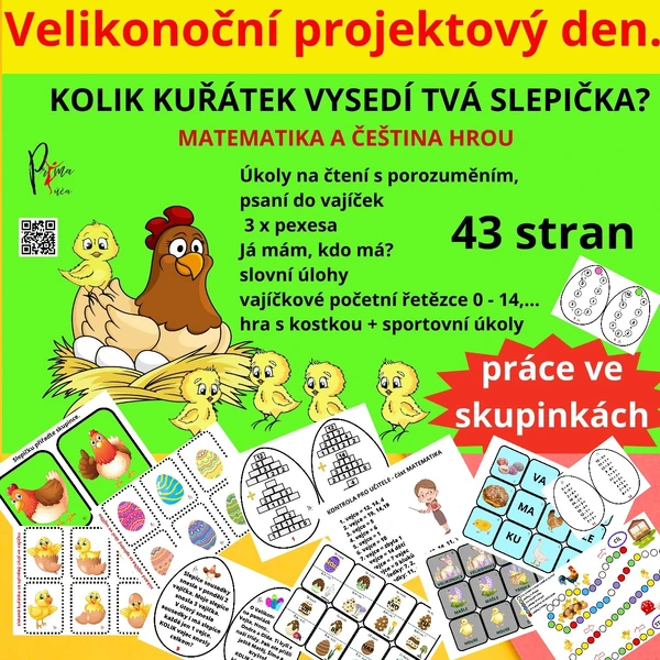 Velikonoční projektový den. MATEMATIKA A ČEŠTINA HROU - práce ve skupinkách