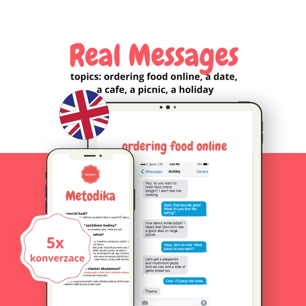 Real Messages: Sada 5 SMS konverzací