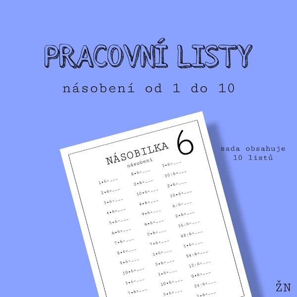 Násobilka - násobení s čísly 1 - 10