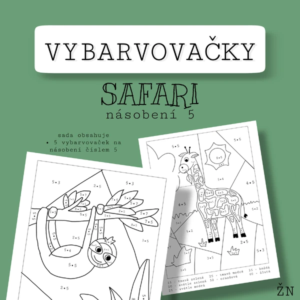 Vybarvovačky - násobení 5