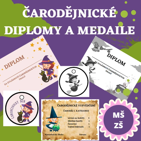 ČARODĚJNICKÉ DIPLOMY A MEDAILE