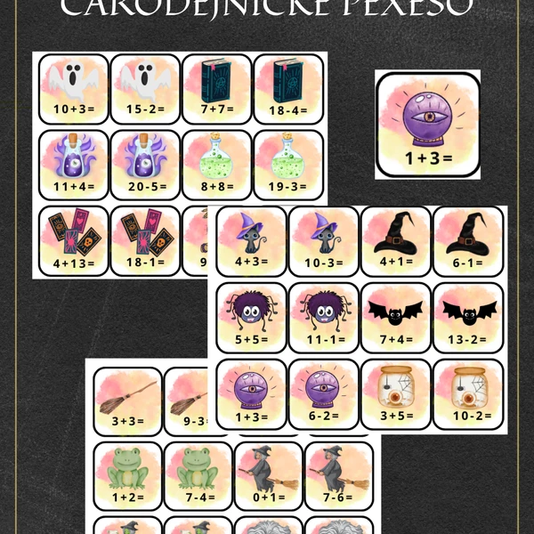 Čarodějnicko-Matematické pexeso