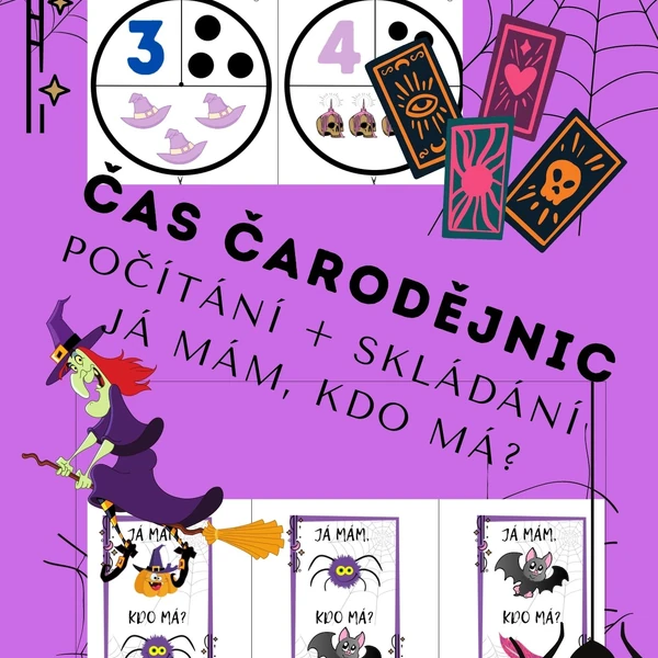 Čarodějnické hry - Já mám, kdo má + počítací skládačka