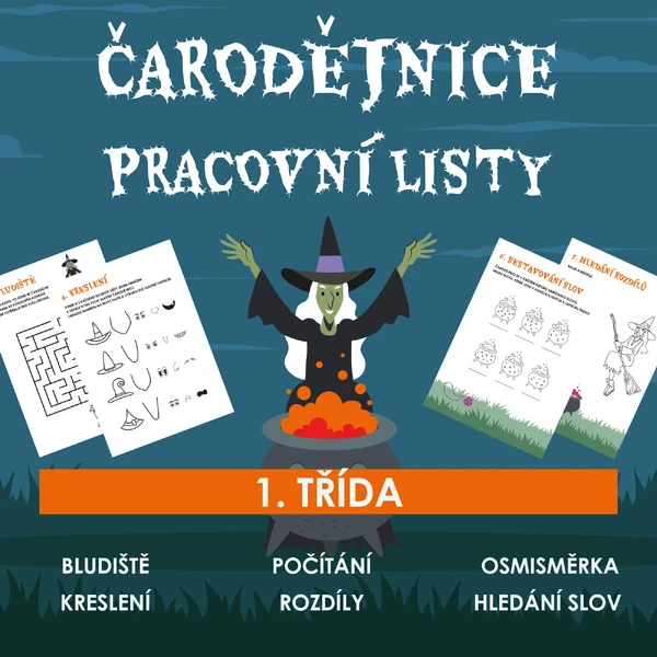 Čarodějnice - pracovní listy (pro 1. třídu)