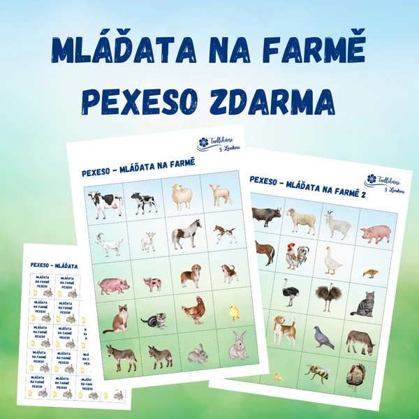 Pexeso - mláďata na farmě