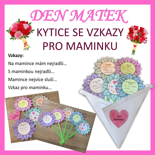 DEN MATEK - Kytice se VZKAZY pro MAMINKU