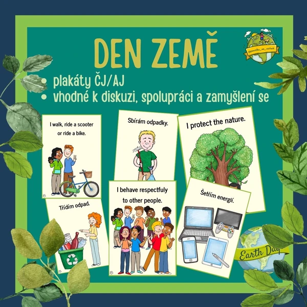 🌱 DEN ZEMĚ - plakáty ČJ/AJ