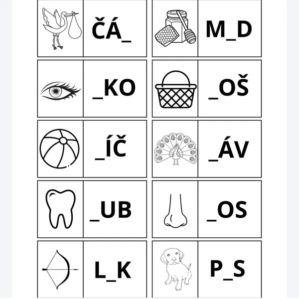 Doplňování písmen 