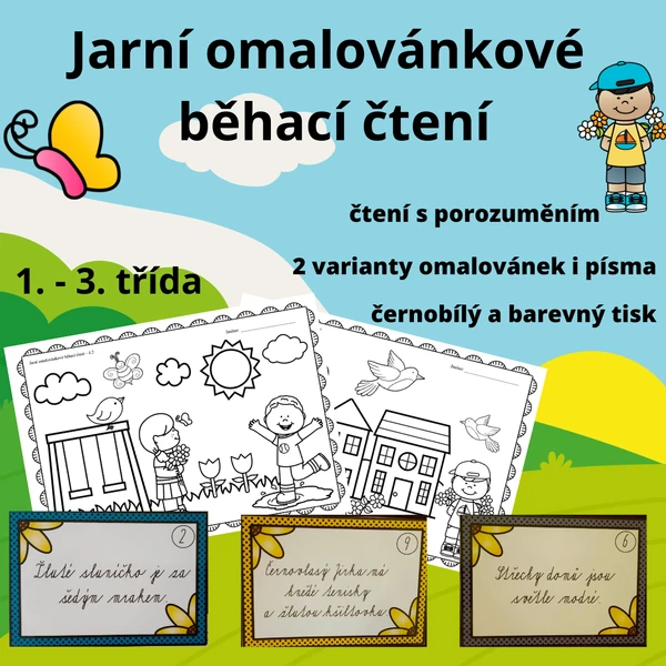 Jarní omalovánkové běhací čtení