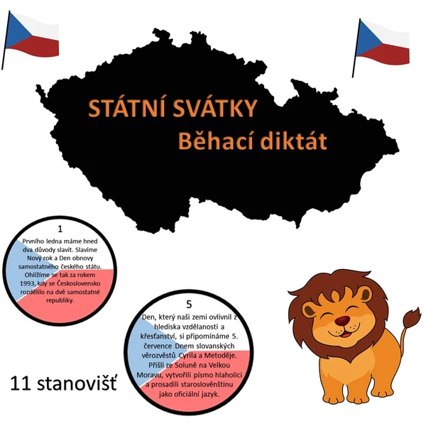 Státní svátky - běhací diktát