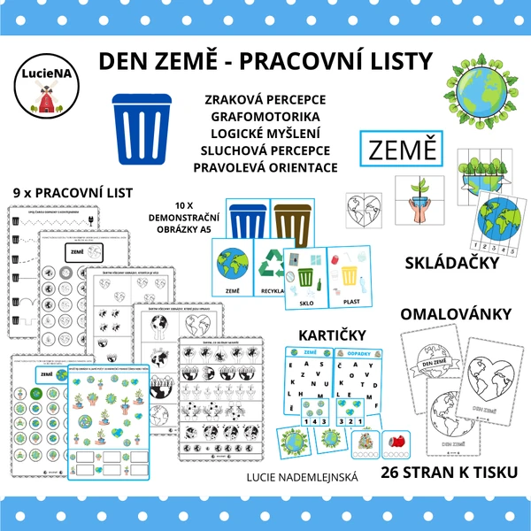 DEN ZEMĚ - PRACOVNÍ LISTY