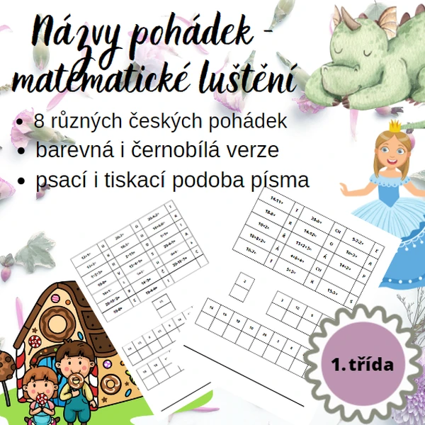 Názvy pohádek - matematické luštění
