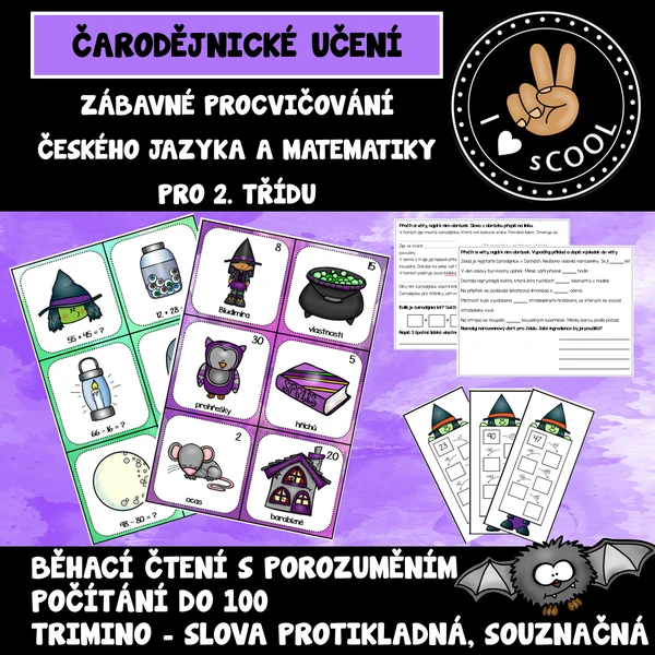 Čarodějnice - zábavné učení pro 2. třídu