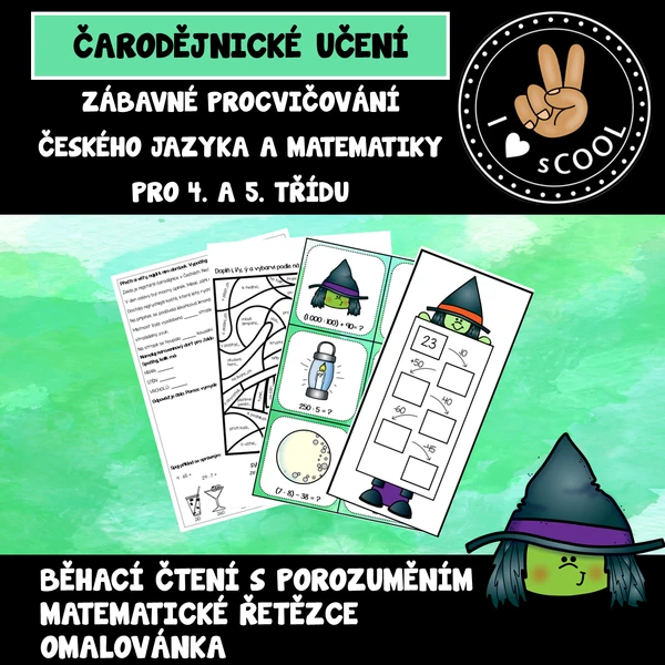 Čarodějnice - zábavné učení pro 4. a 5. třídu
