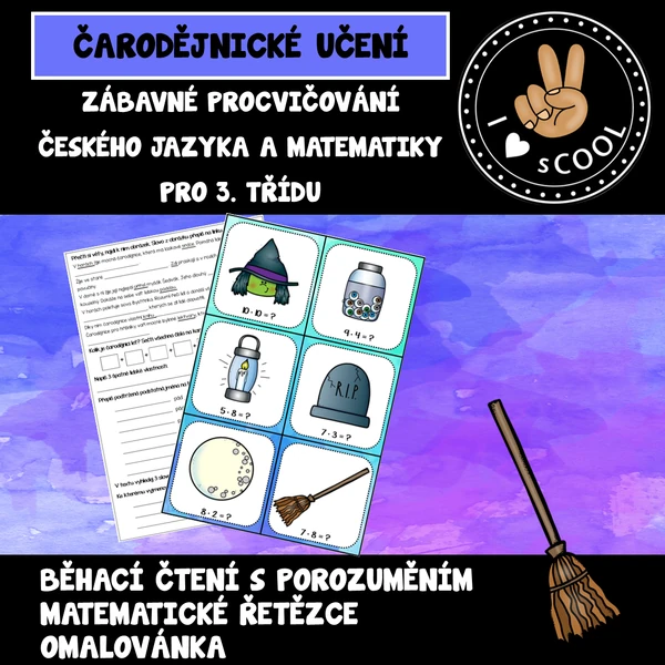 Čarodějnice - zábavné učení pro 3. třídu