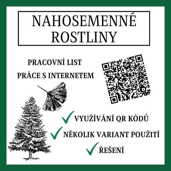 NAHOSEMENNÉ ROSTLINY - pracovní list, práce s internetem