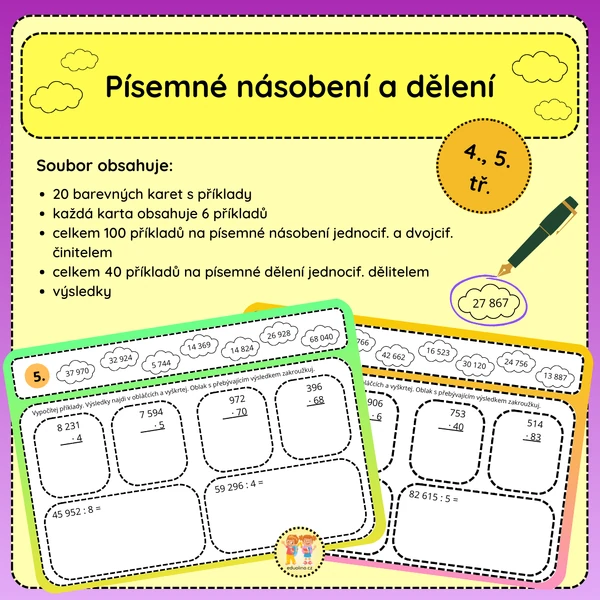 Písemné násobení a dělení