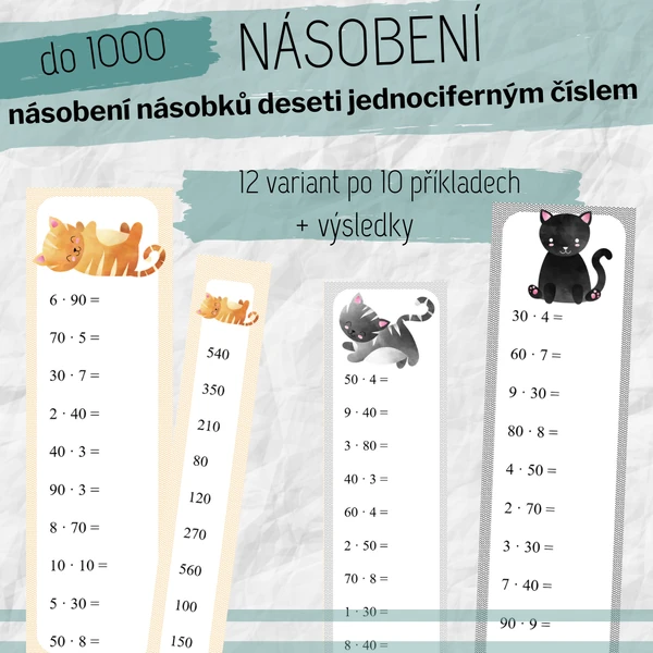 Násobení násobků deseti jednociferným číslem 