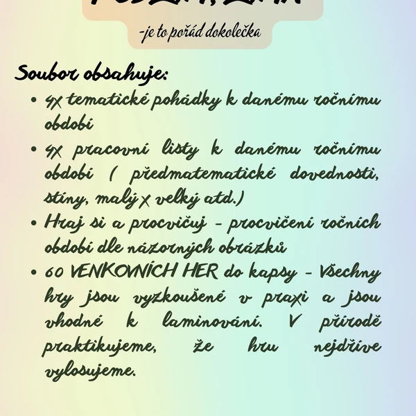 Jaro, léto, podzim, zima - je to pořád dokolečka