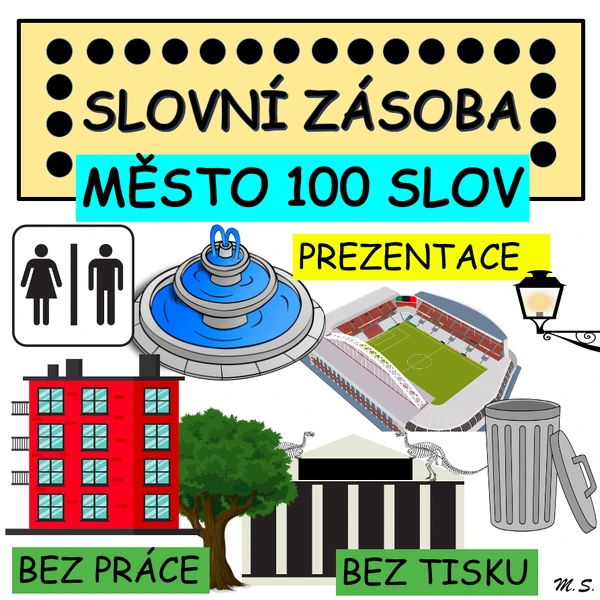 Slovní zásoba v prezentaci - TOWN AND SHOPPING / MĚSTO A NAKUPOVÁNÍ - žádný tisk a laminování